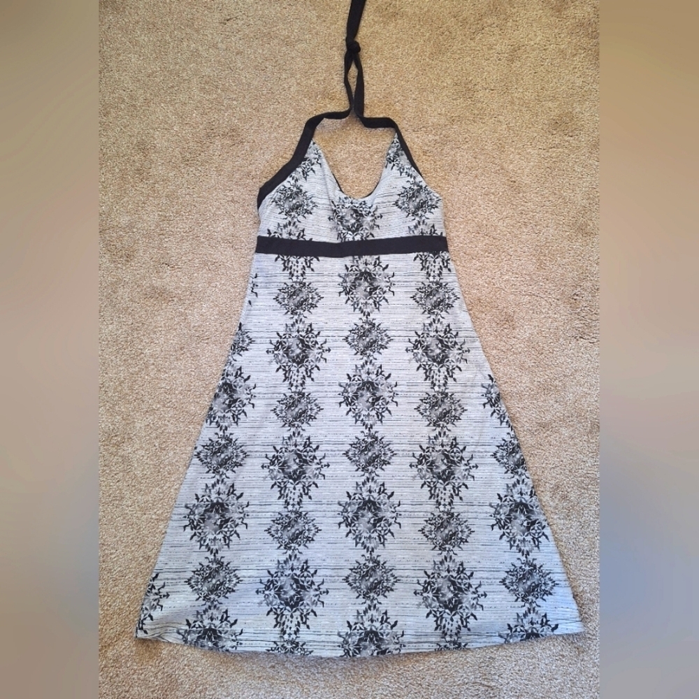Patagonia Black and White Backless Halter Dress